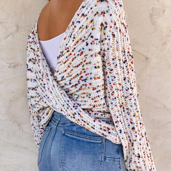 Amoli Confetti Knot Detail Knit Sweater - Picture 4 of 6